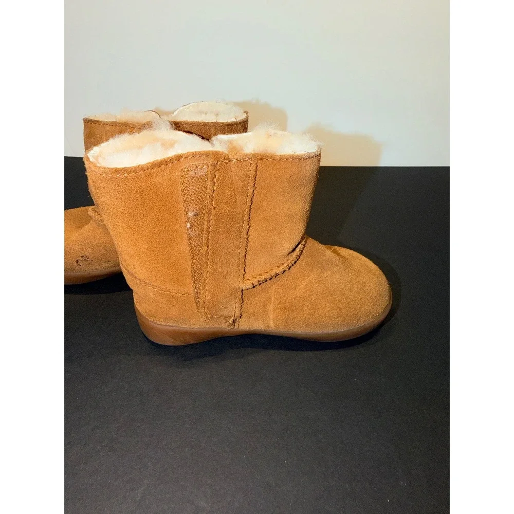 UGG Keelan Chestnut Suede Sheepskin‎ Toddler Boots Sz 6